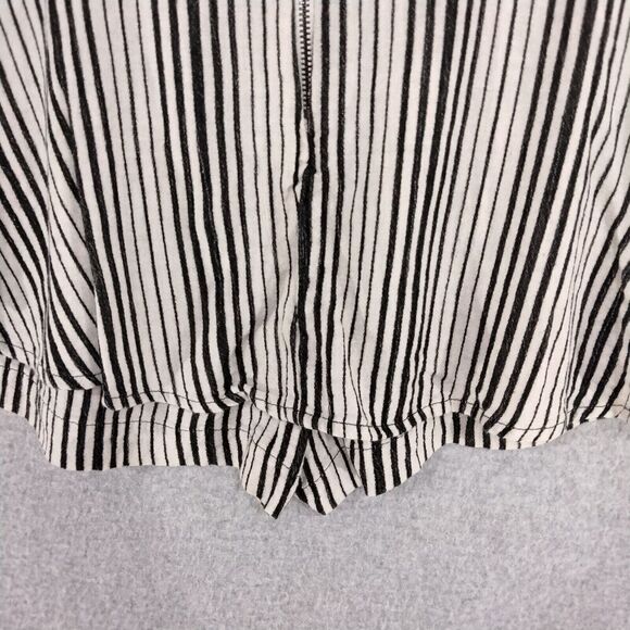Free People Shorts Womens Size 2 Linen Blend Flowy Black White Striped Zip Back - Picture 9 of 10